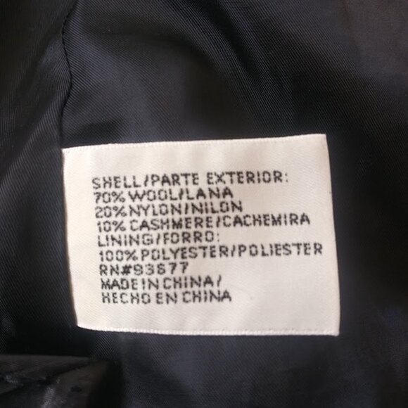 St. John's Bay women's size L black cashmere blend pea coat - Picture 9 of 16